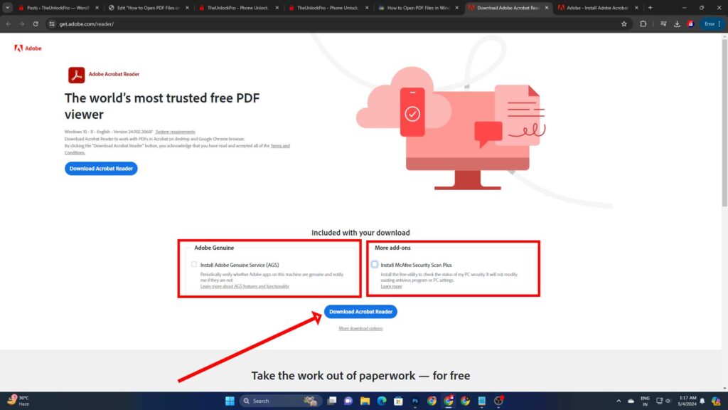 Open PDF Files Using Adobe Acrobat Reader